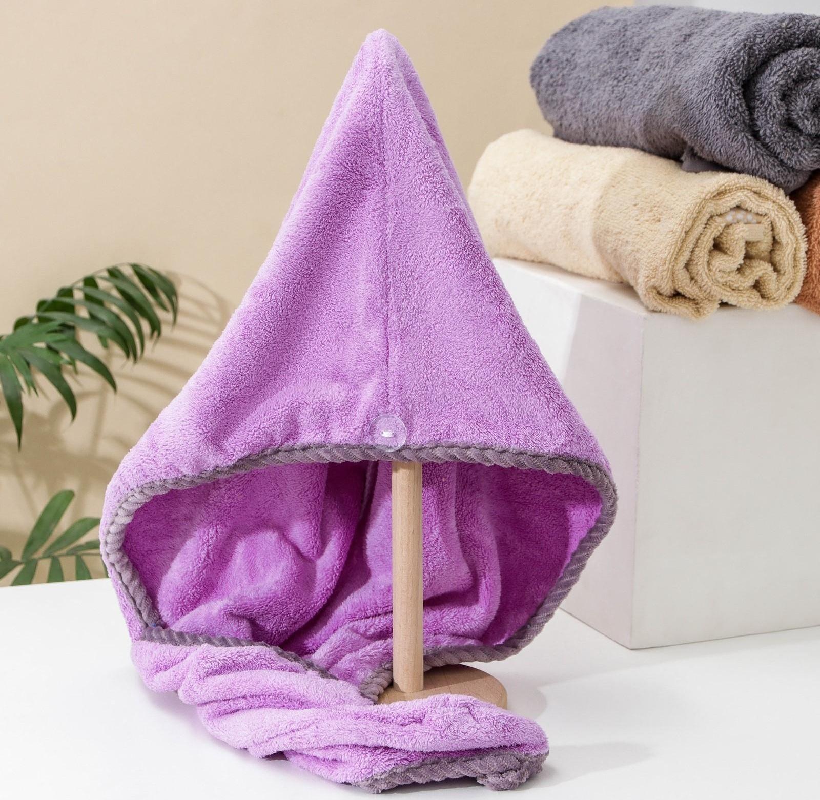 Чалма с пуговкой для сушки волос Доляна, микрофибра, цвет МИКС