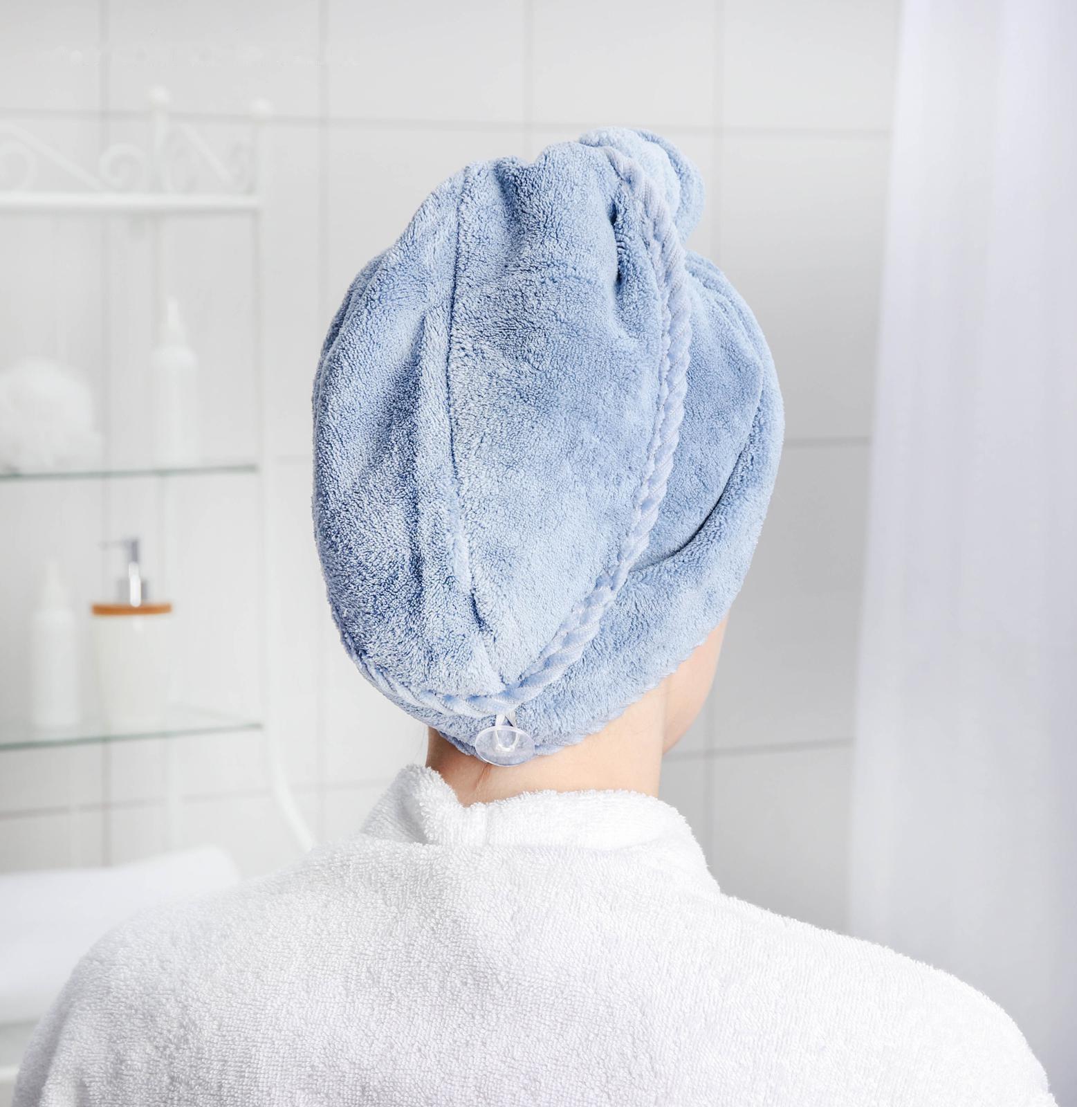 Чалма с пуговкой для сушки волос Доляна, микрофибра, цвет МИКС