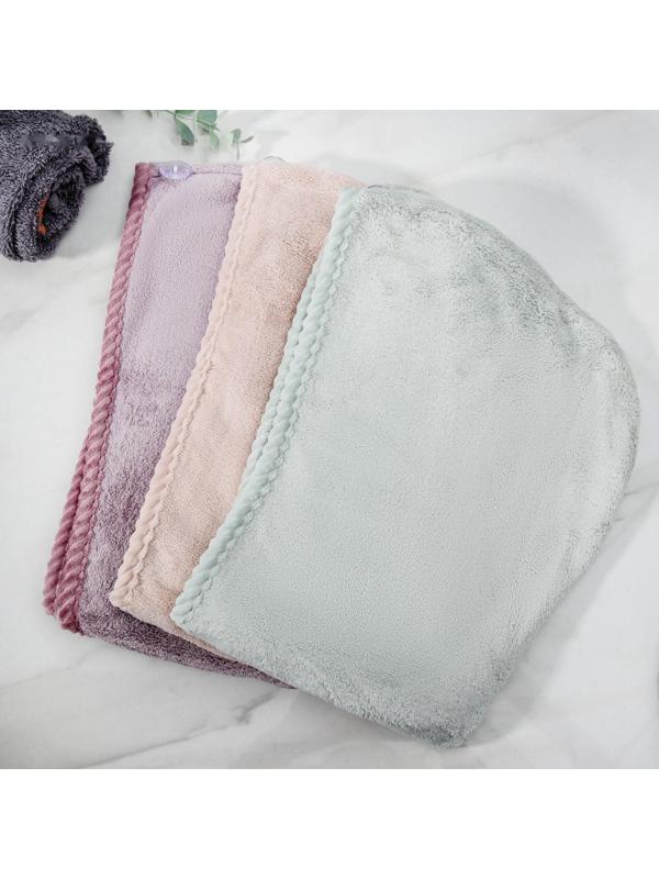 Чалма с пуговкой для сушки волос Доляна, микрофибра, цвет МИКС