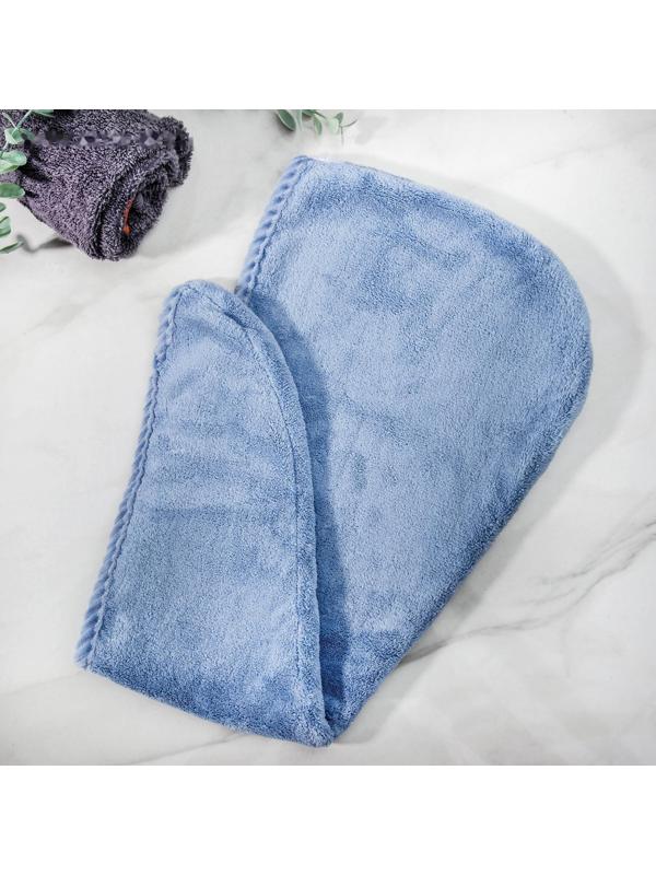 Чалма с пуговкой для сушки волос Доляна, микрофибра, цвет МИКС