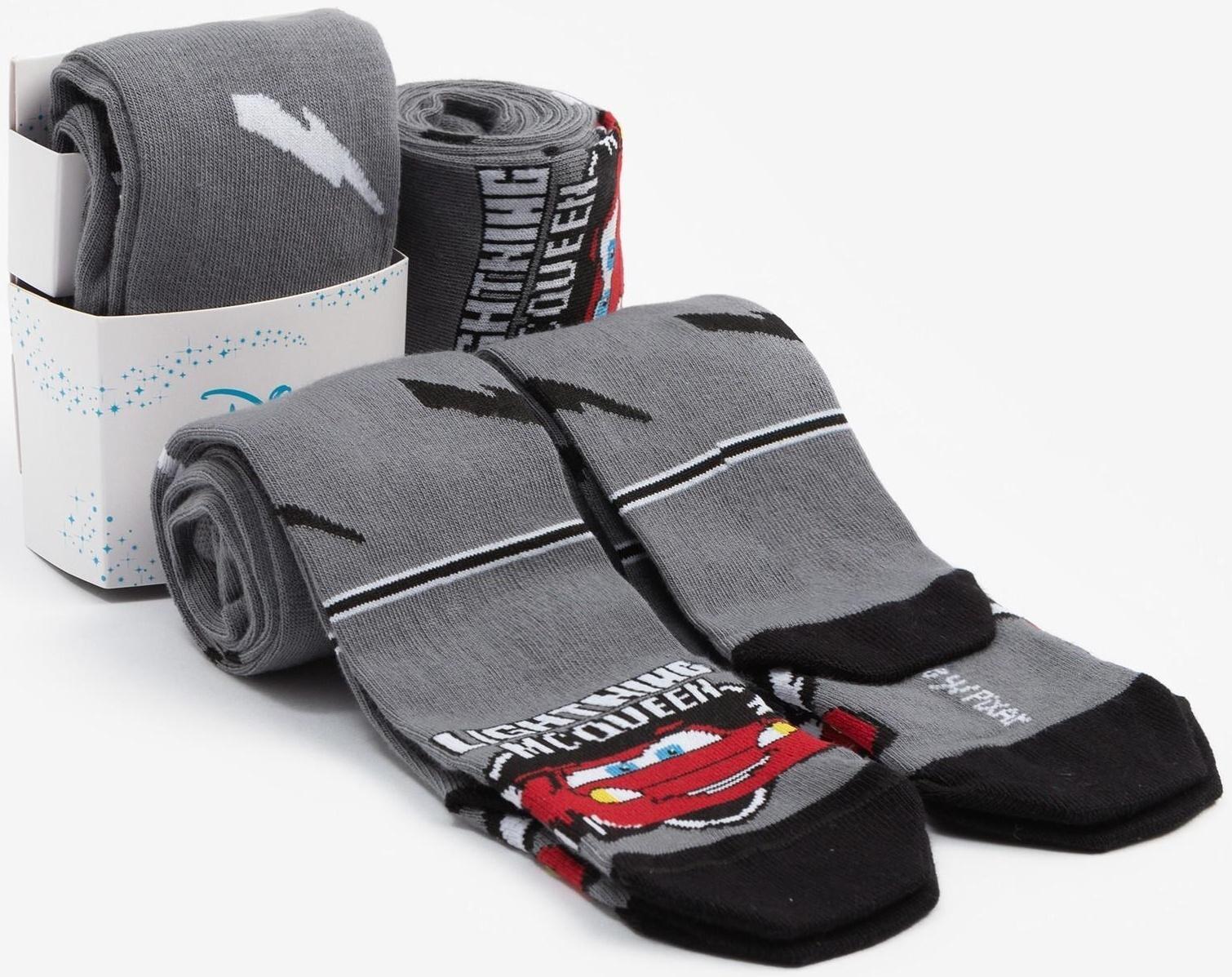 Колготки детские «Тачки», рост 92-98 см, цвет серый