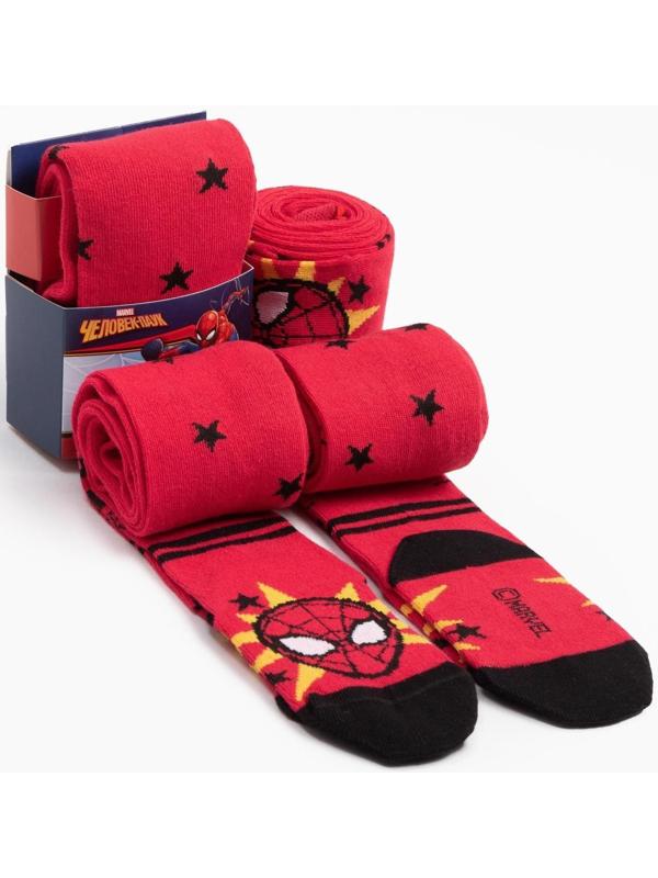 Колготки детские «Человек-Паук», рост 104-110 см, цвет красный
