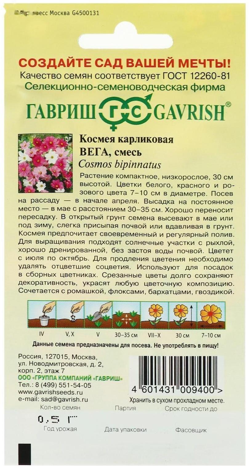 Семена цветов Космея 