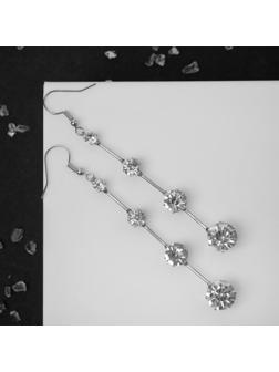 Серьги висячие со стразами 