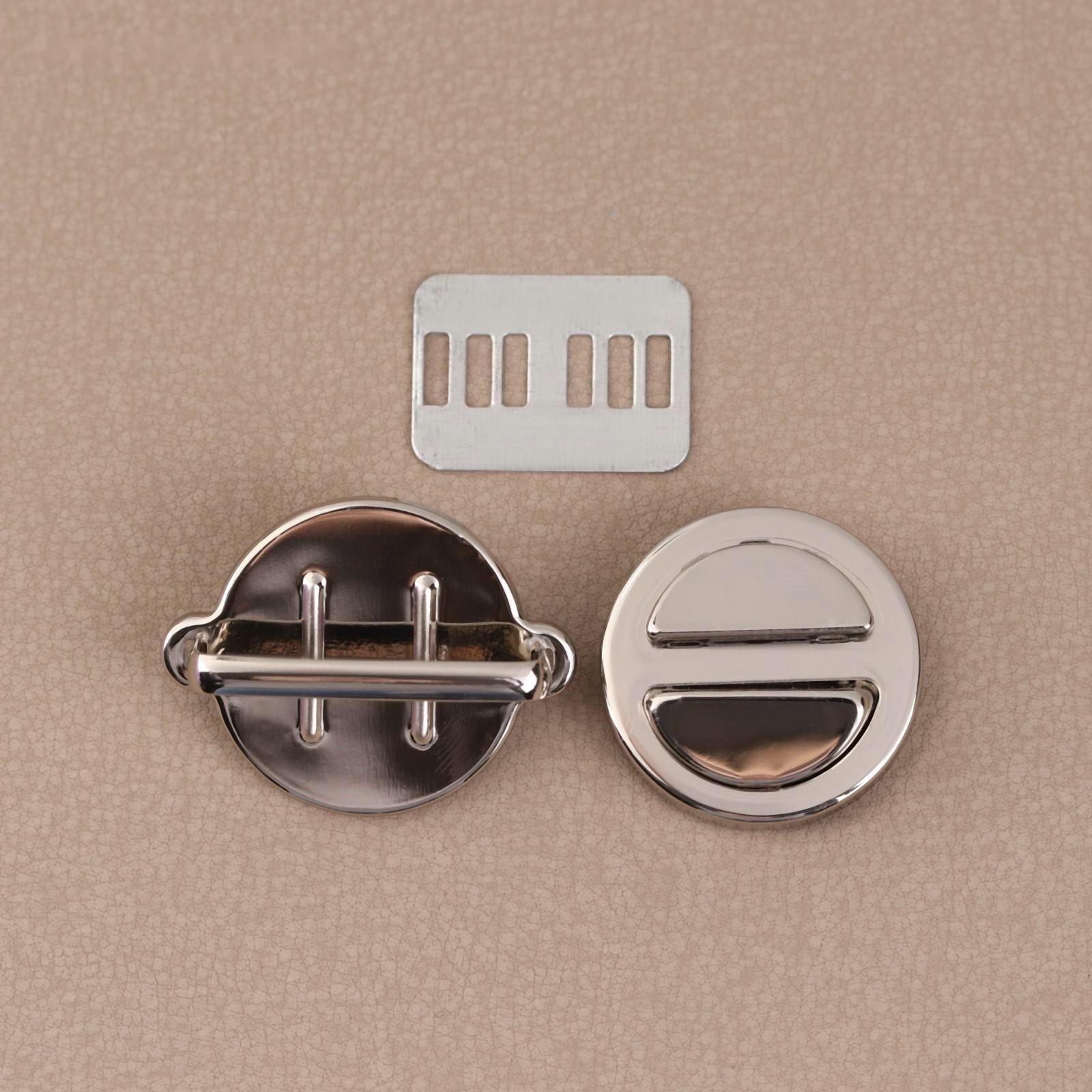 Застёжка для сумки, 3 × 3 см, цвет серебряный