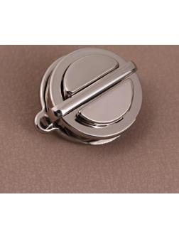 Застёжка для сумки, 3 × 3 см, цвет серебряный