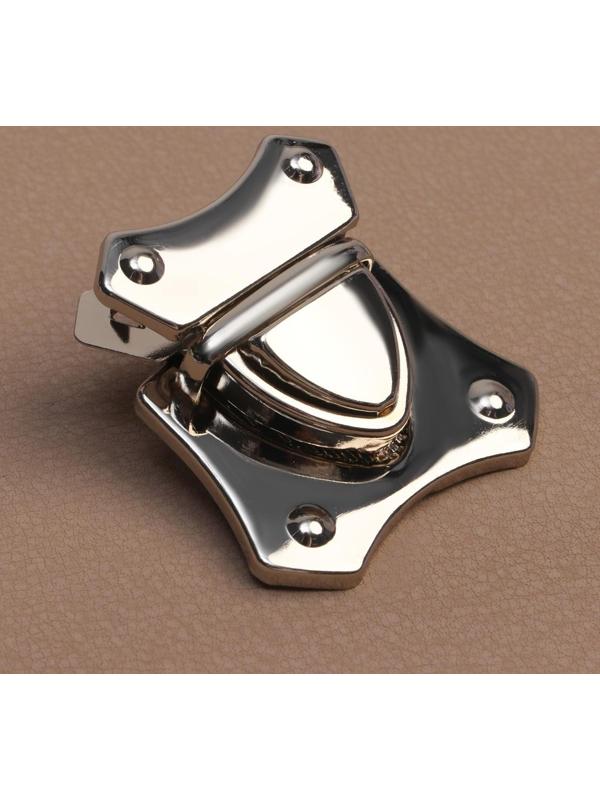 Застёжка для сумки, 4 × 4,2 см, цвет серебряный