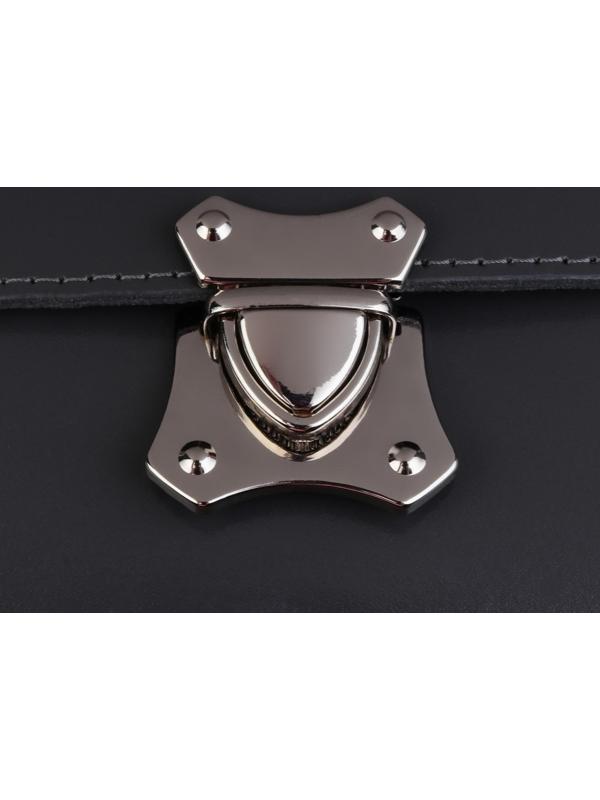 Застёжка для сумки, 4 × 4,2 см, цвет серебряный