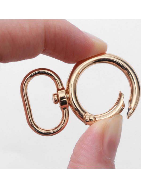 Кольцо-карабин, 43 × 27 мм, толщина - 4,5 мм, с креплением 19,5 × 3 мм, 5 шт, цвет золотой