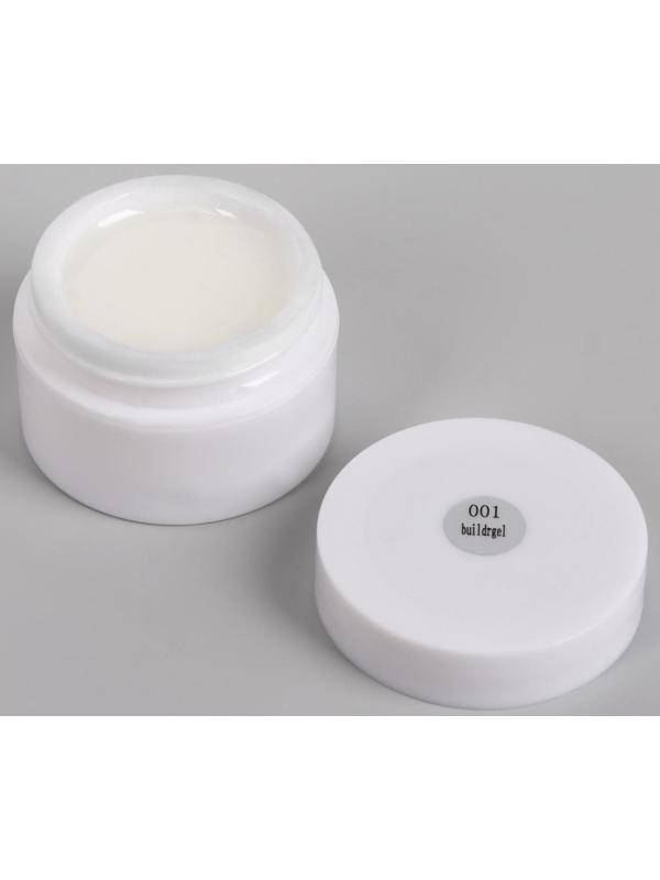 Fiber Gel для наращивания ногтей, со стекловолокном, LED/UV, 15 мл, цвет белый