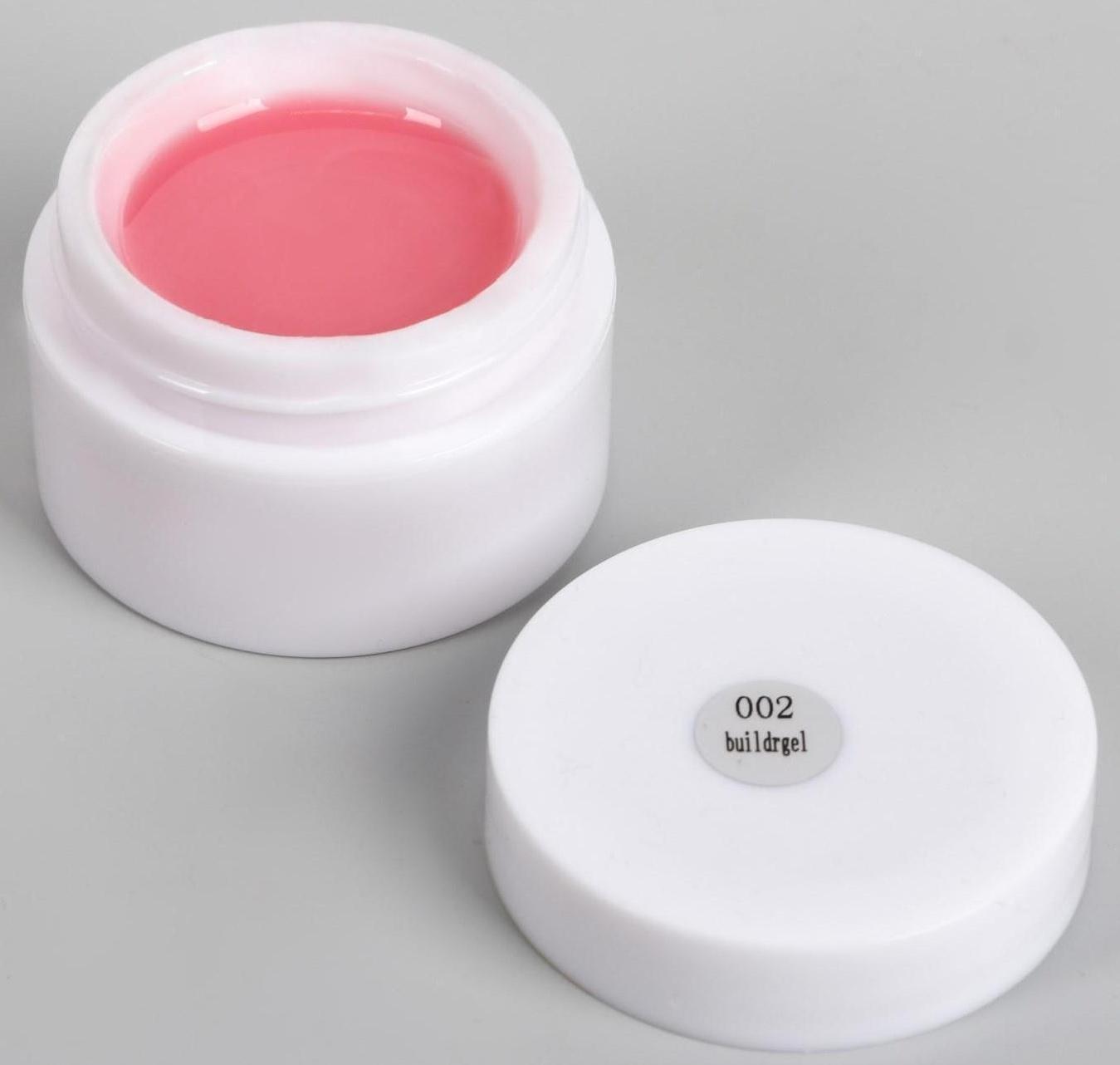 Fiber Gel для наращивания ногтей, со стекловолокном, камуфлирующий, LED/UV, 15 мл, цвет нежно-розовый