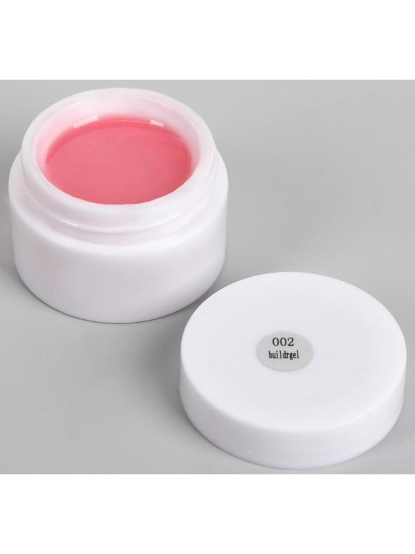 Fiber Gel для наращивания ногтей, со стекловолокном, камуфлирующий, LED/UV, 15 мл, цвет нежно-розовый