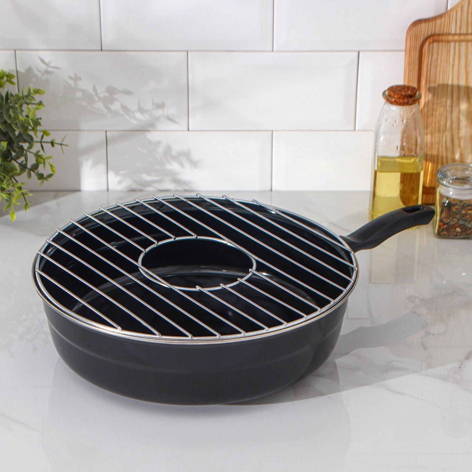 Сковорода- гриль Healthy grill, d=33 см, антипригарное покрытие, цвет чёрный