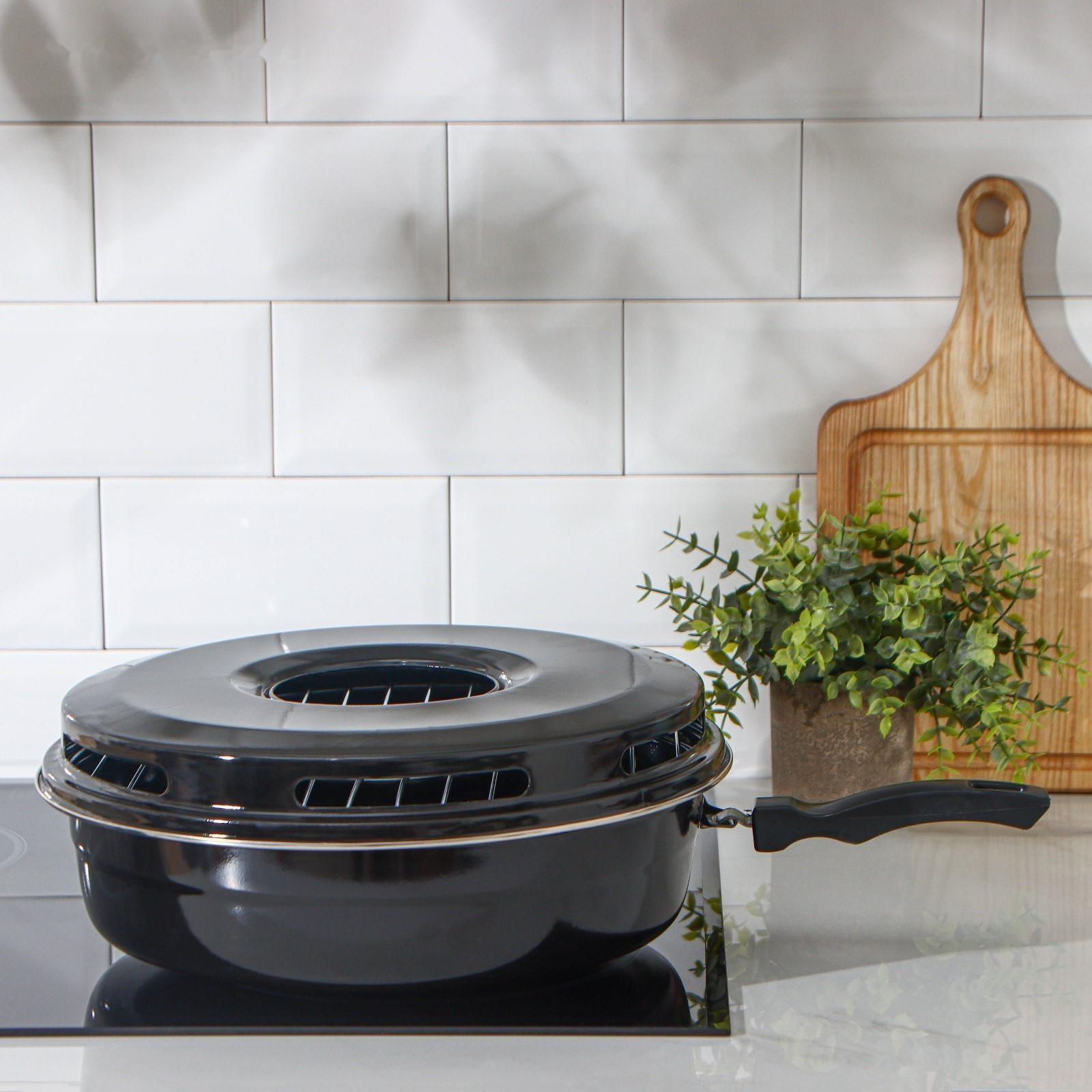 Сковорода- гриль Healthy grill, d=33 см, антипригарное покрытие, цвет чёрный