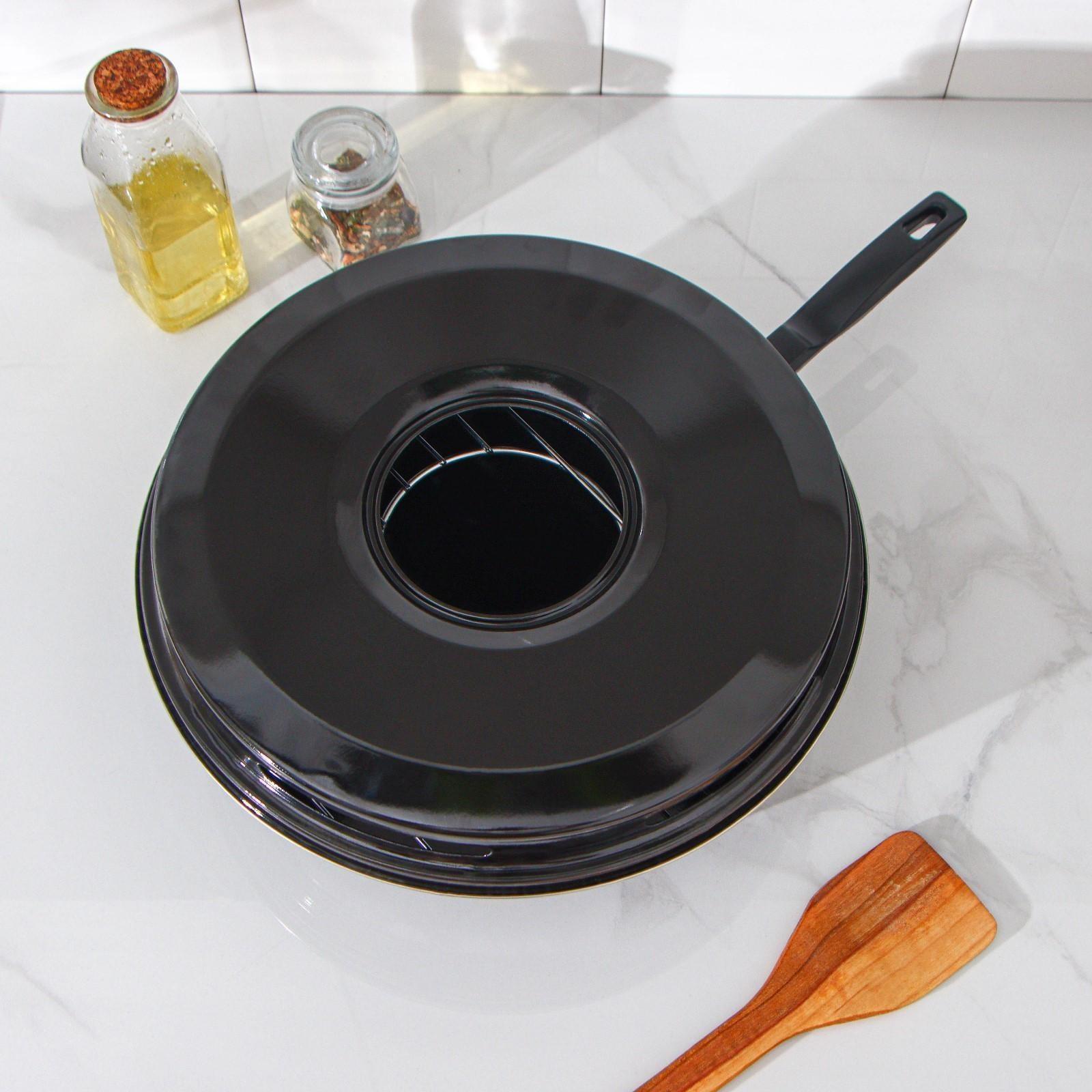 Сковорода- гриль Healthy grill, d=33 см, антипригарное покрытие, цвет чёрный