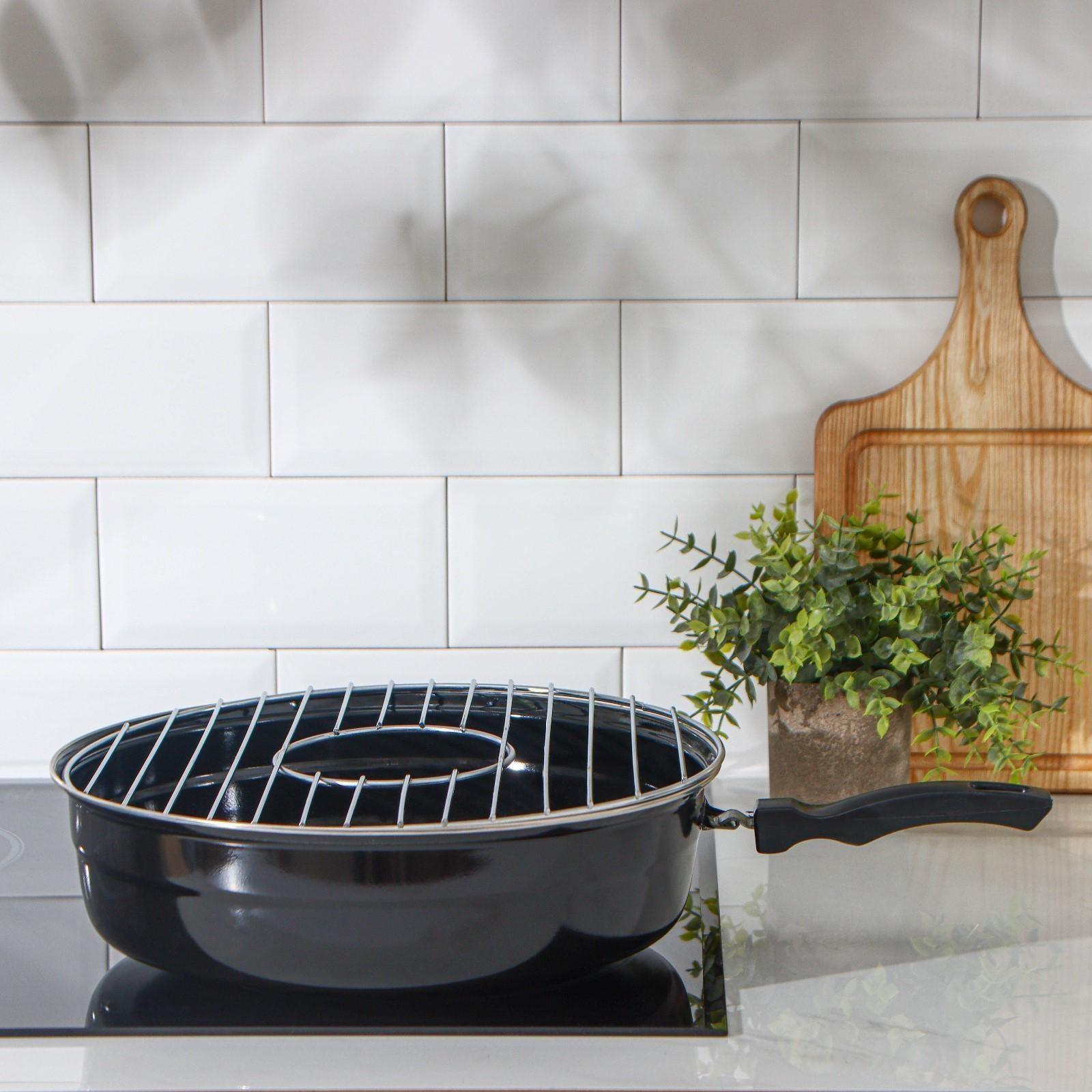 Сковорода- гриль Healthy grill, d=33 см, антипригарное покрытие, цвет чёрный