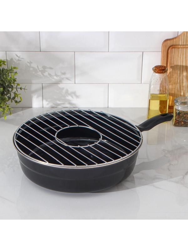 Сковорода- гриль Healthy grill, d=33 см, антипригарное покрытие, цвет чёрный