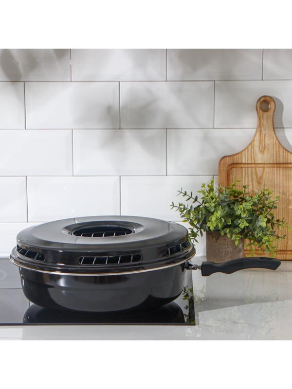 Сковорода- гриль Healthy grill, d=33 см, антипригарное покрытие, цвет чёрный