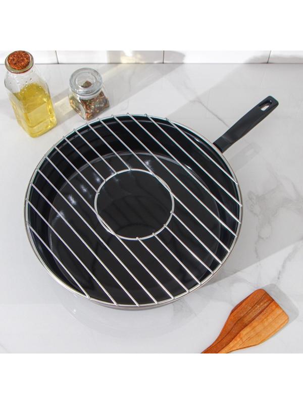 Сковорода- гриль Healthy grill, d=33 см, антипригарное покрытие, цвет чёрный