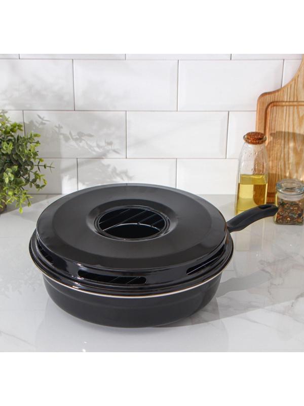 Сковорода- гриль Healthy grill, d=33 см, антипригарное покрытие, цвет чёрный