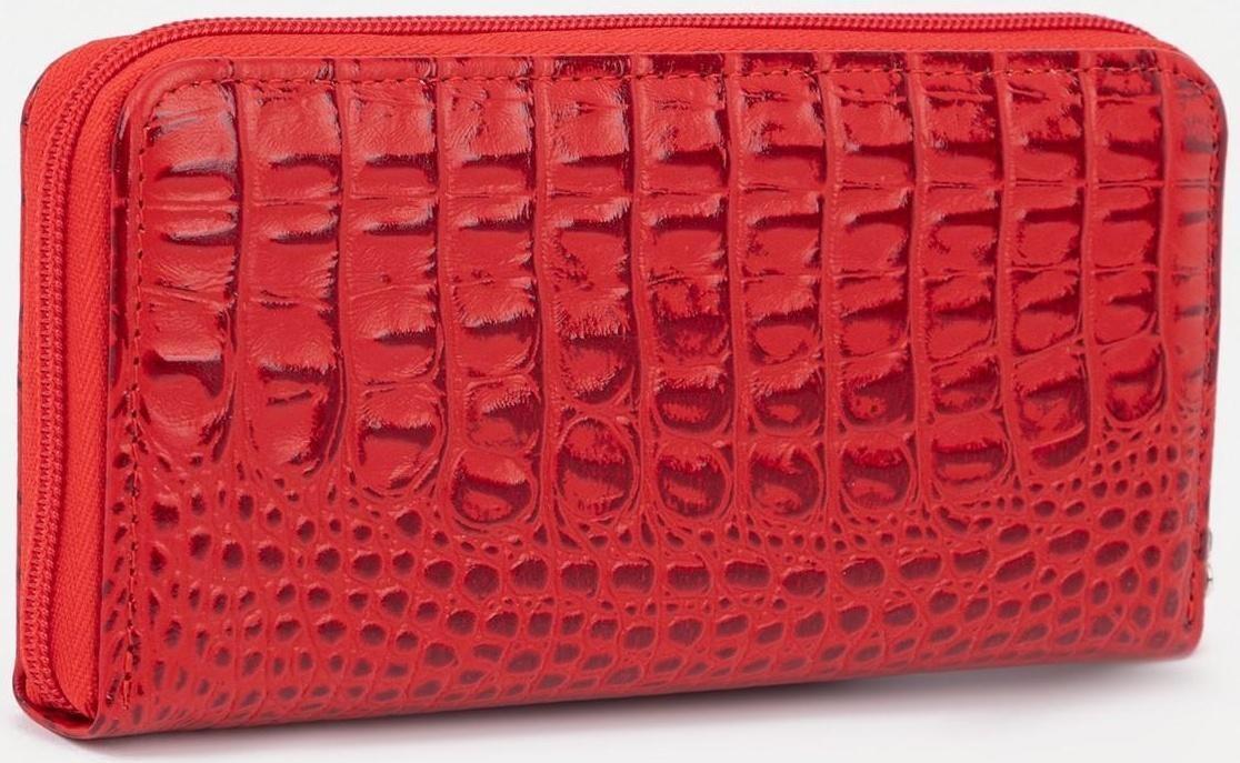 Кошелёк на молнии, цвет красный