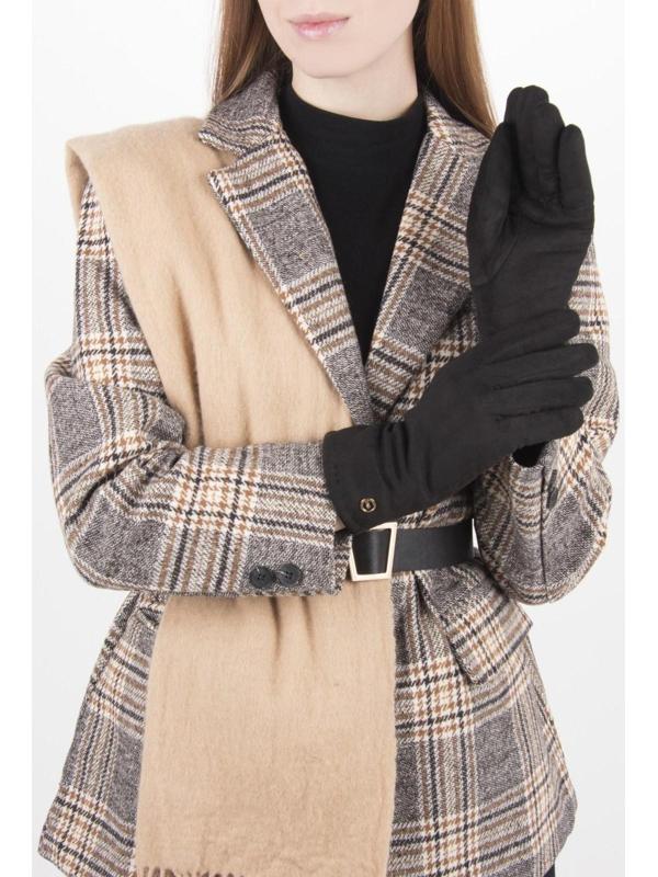 Перчатки женские безразмерные, с утеплителем, цвет чёрный