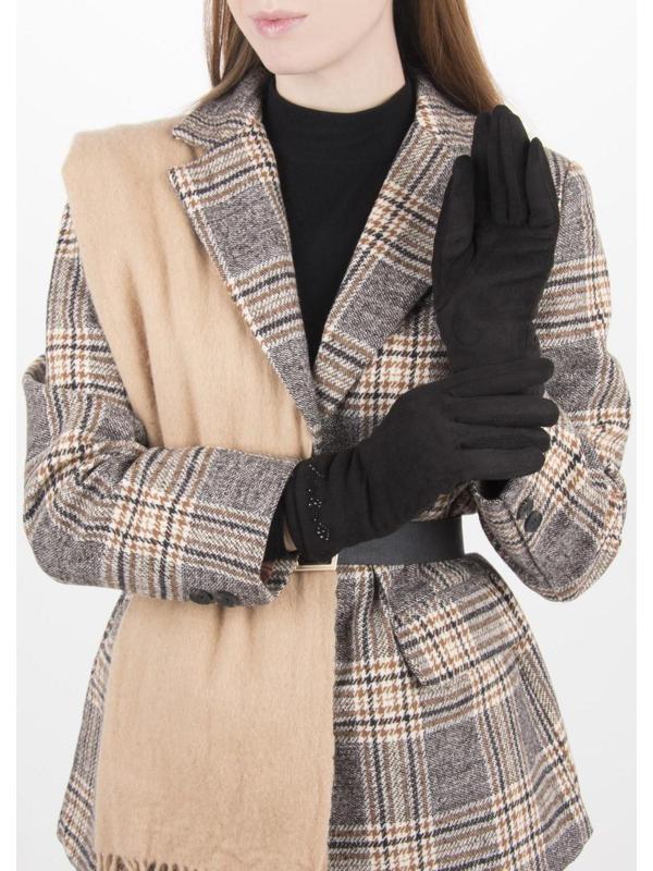 Перчатки женские безразмерные, с утеплителем, цвет чёрный