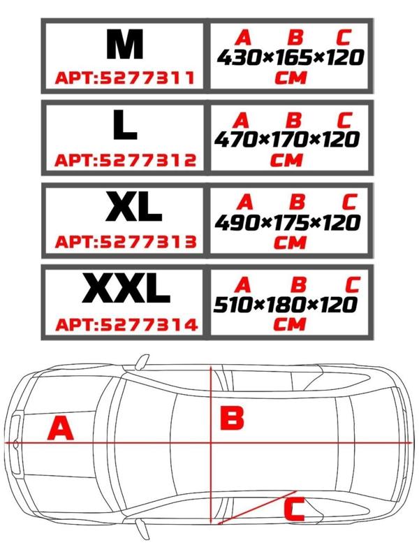Тент автомобильный CARTAGE, водонепроницаемый, полиэстер, 