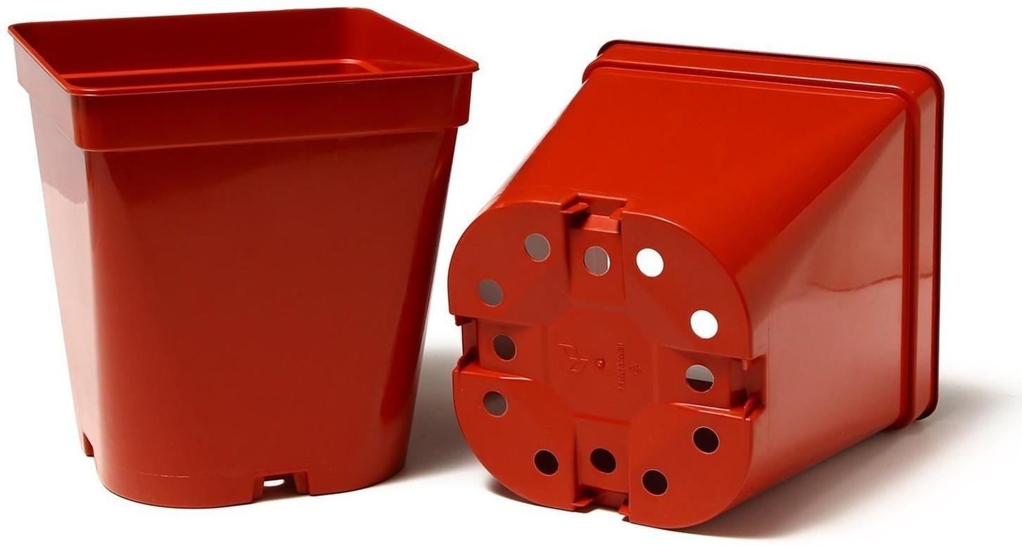 Горшок для рассады, 5 л, 18,5 × 18,5 × 20 см, терракотовый, Greengo