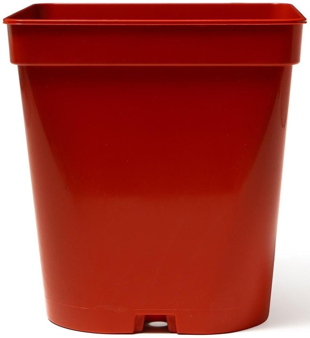 Горшок для рассады, 5 л, 18,5 × 18,5 × 20 см, терракотовый, Greengo