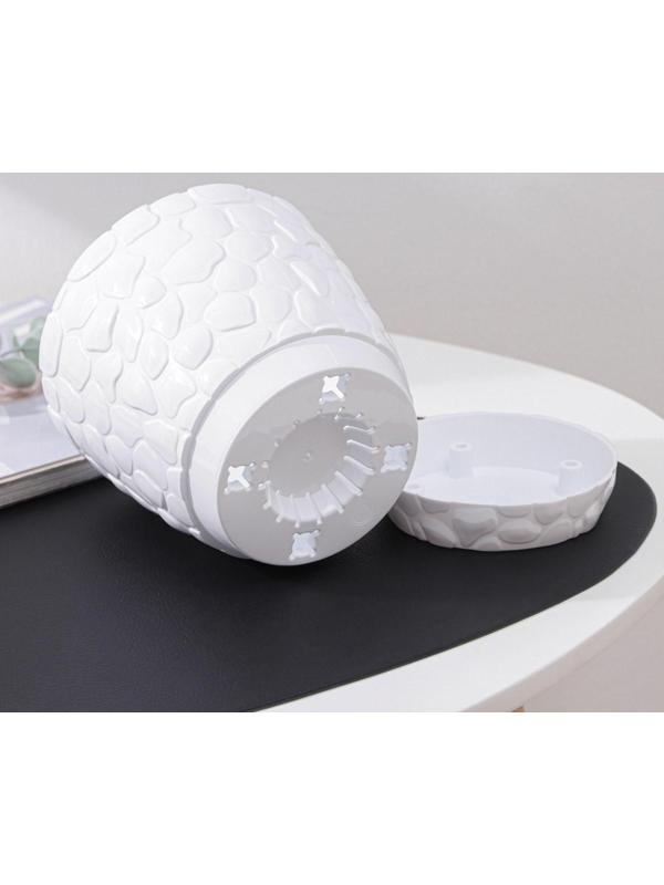 Горшок с поддоном «Камешки», 1,6 л, цвет белый