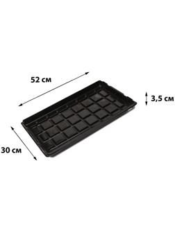 Поддон для рассады, 52 × 31 × 3,5 см, пластик, чёрный