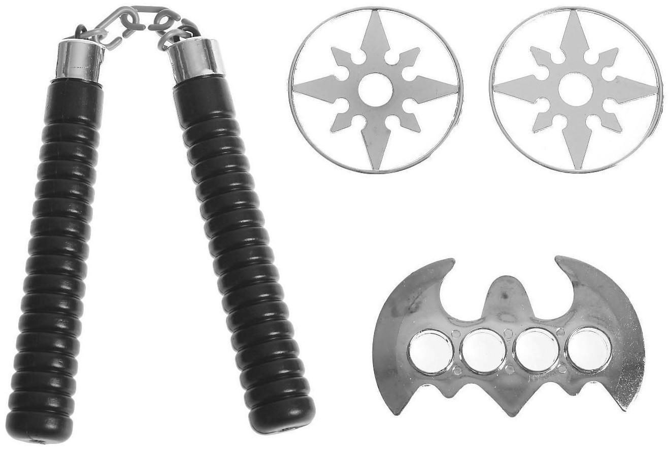 Набор ниндзя: кастет, 2 диска, нунчаки