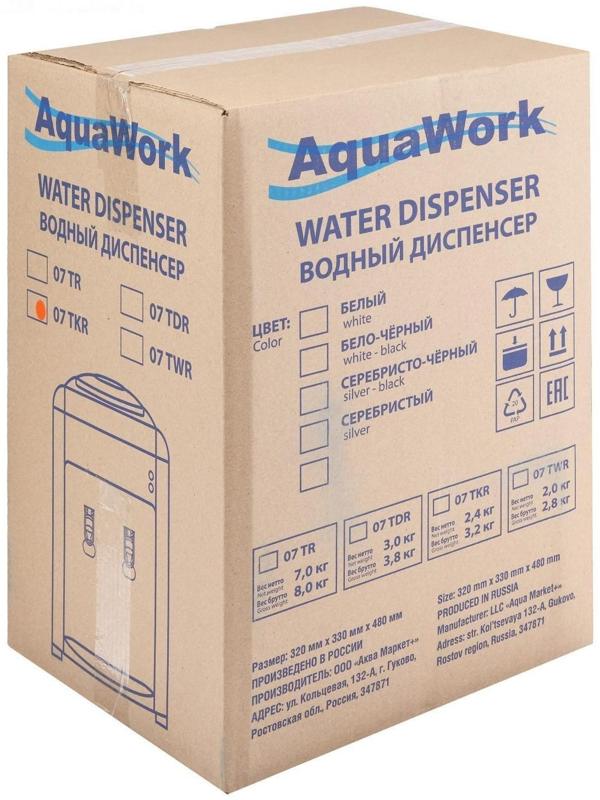 Кулер для воды AquaWork AW 0.7TKR, только нагрев, 700 Вт, бело/черный