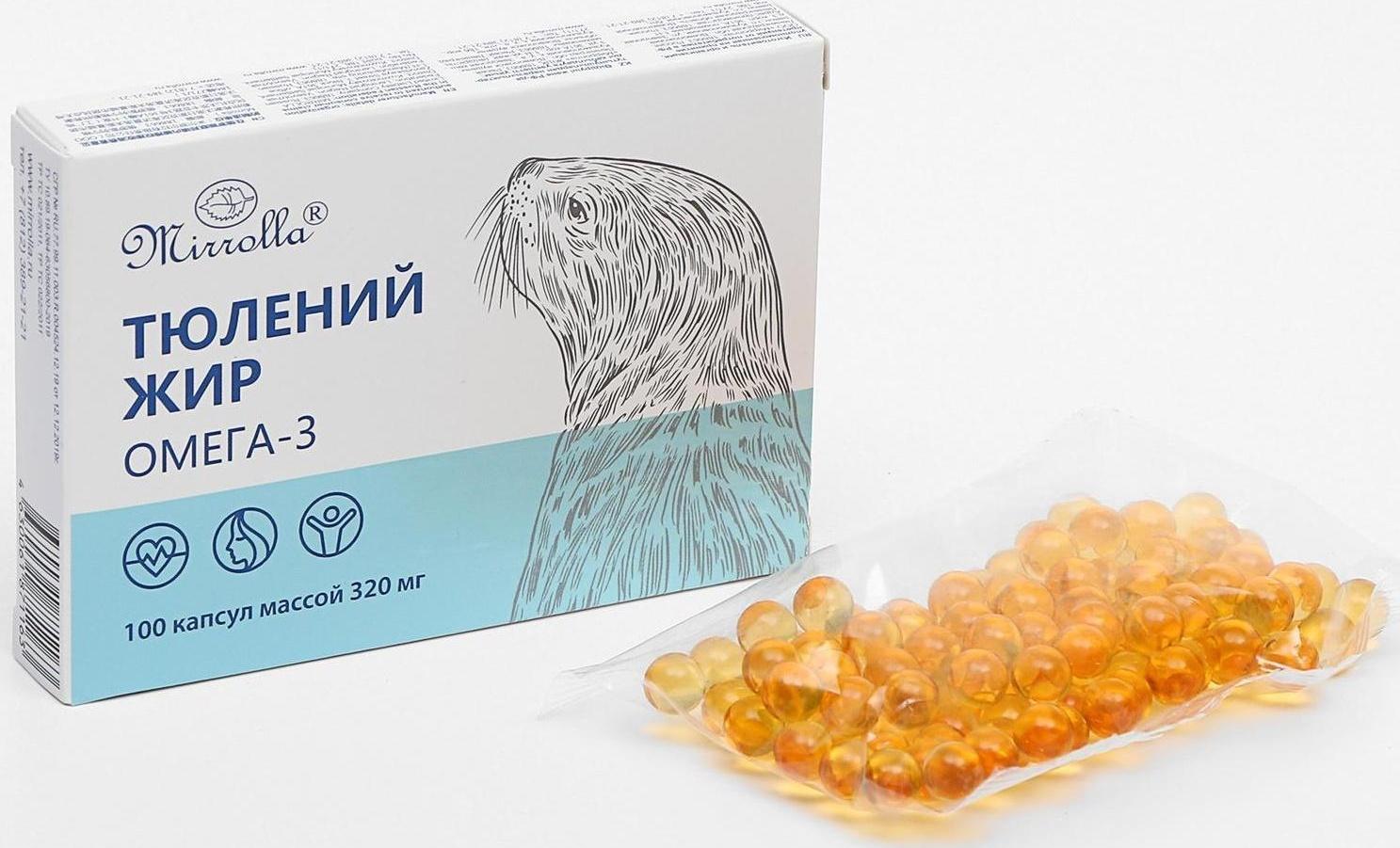 Тюлений жир омега-3, 100 капсул по 320 мг