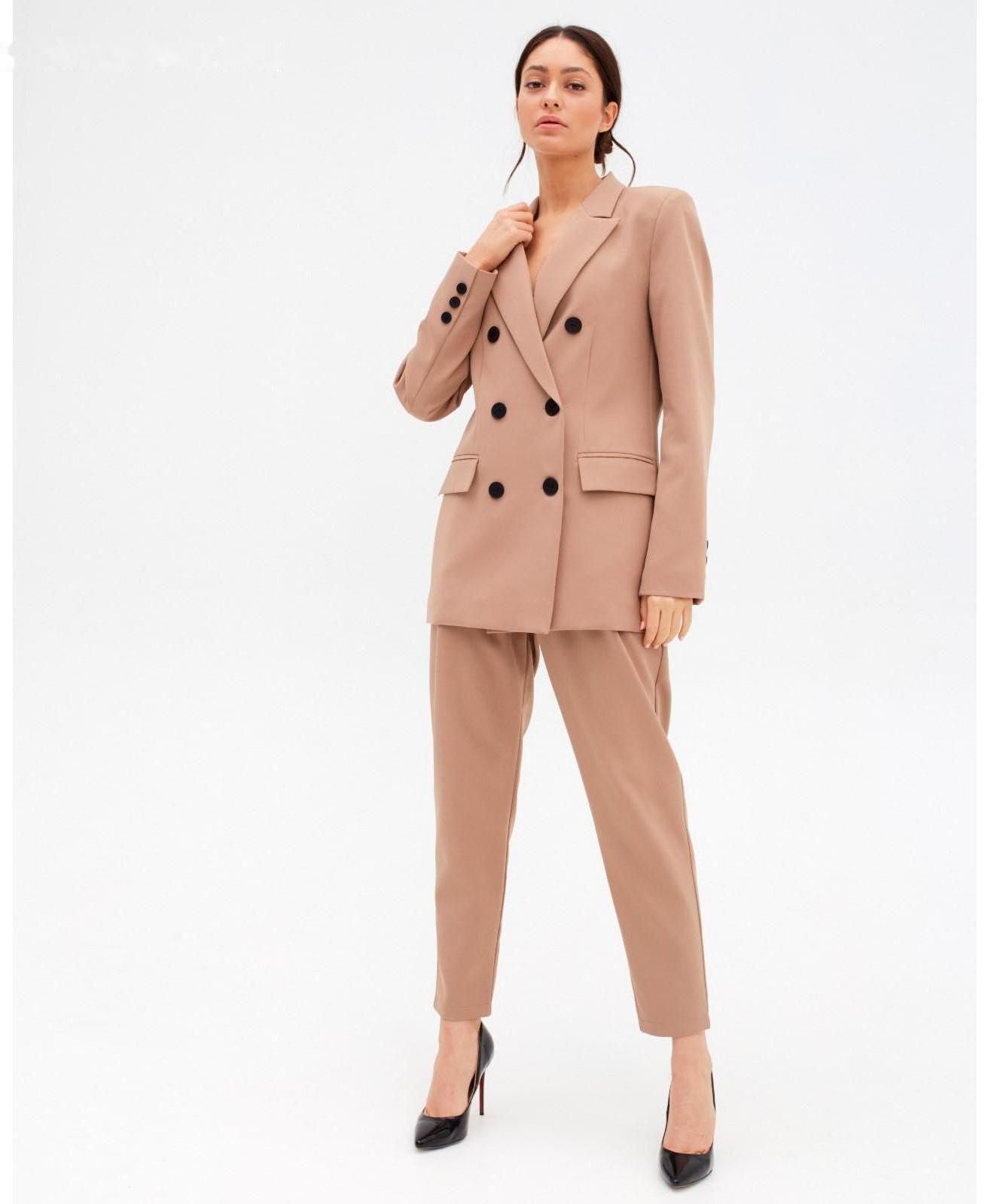 Пиджак женский двубортный MIST размер 46, цвет бежевый