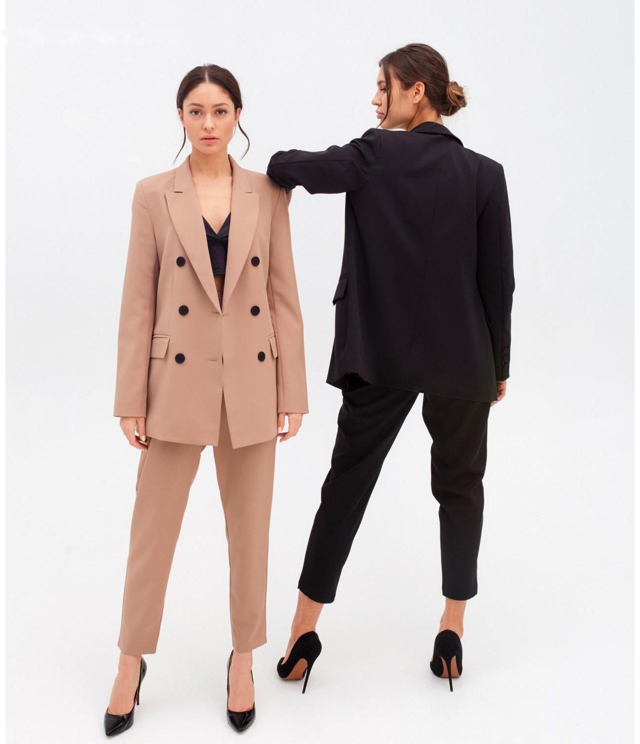 Пиджак женский двубортный MIST размер 48, цвет бежевый