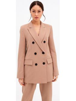 Пиджак женский двубортный MIST размер 48, цвет бежевый