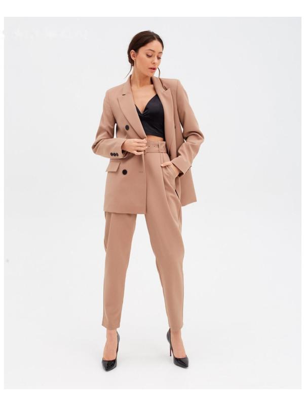 Пиджак женский двубортный MIST размер 48, цвет бежевый
