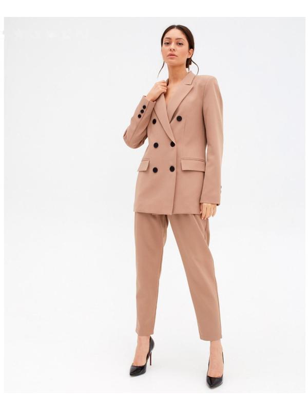 Пиджак женский двубортный MIST размер 52, цвет бежевый