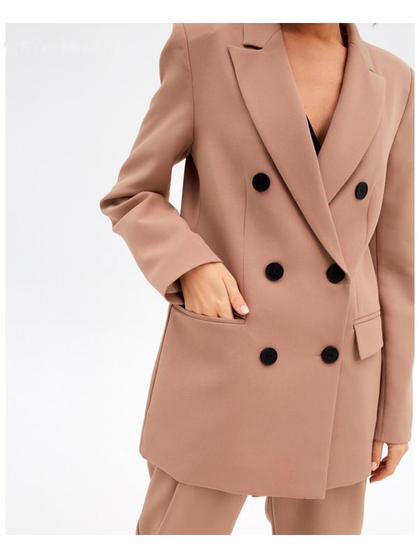 Пиджак женский двубортный MIST размер 52, цвет бежевый