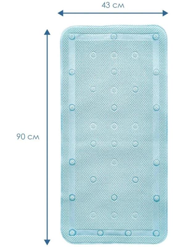 Коврик для ванной комнаты с присосками, 43×90 см, цвет МИКС