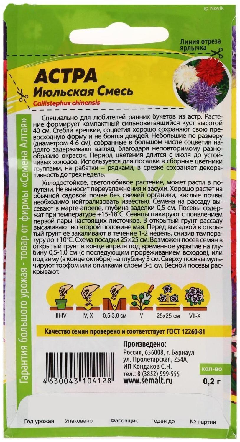 Семена цветов Астра 