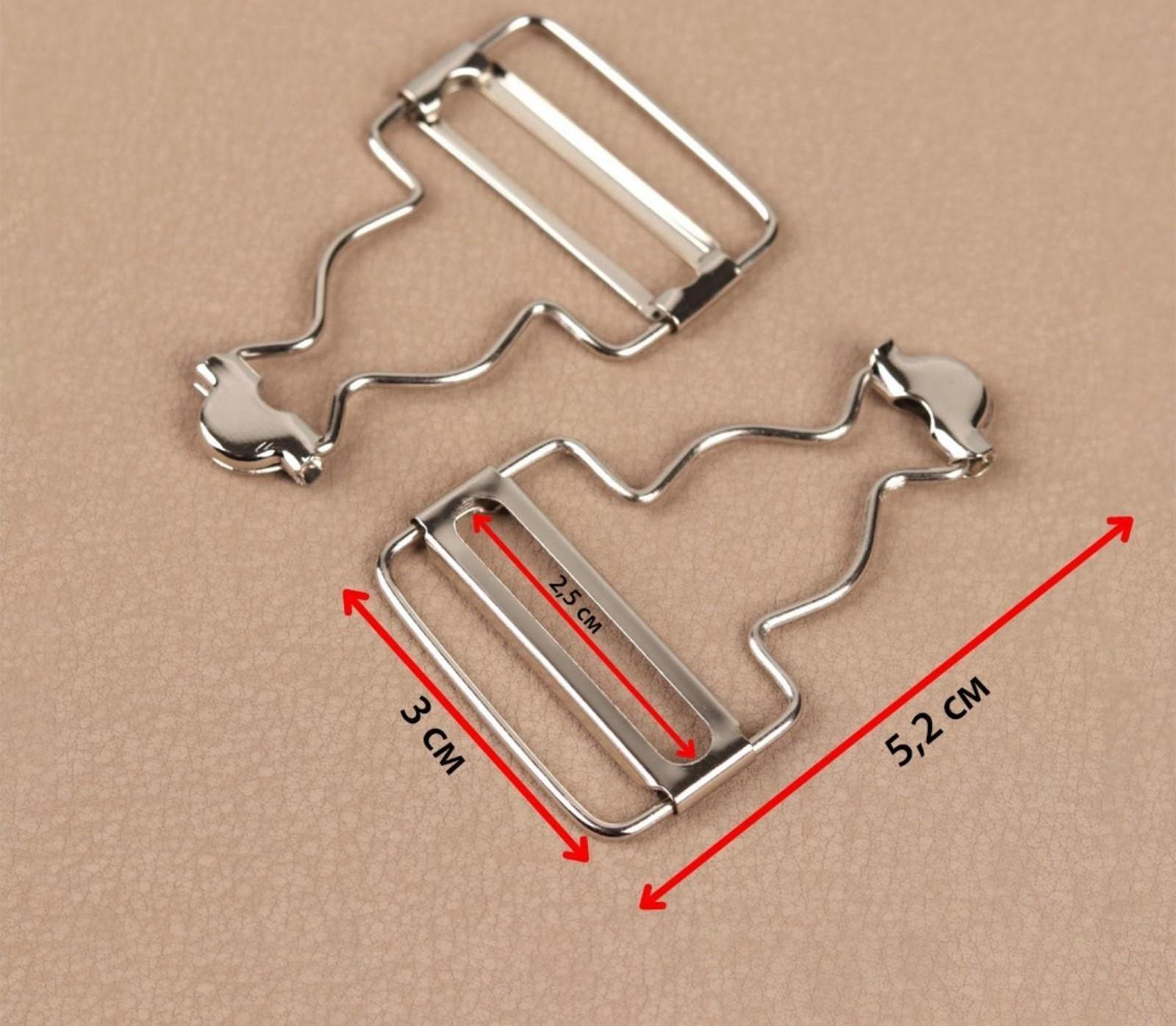 Застёжка для комбинезона, 25 мм, 10 шт, цвет серебряный