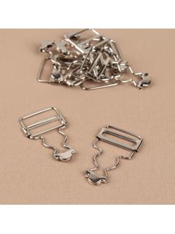 Застёжка для комбинезона, 25 мм, 10 шт, цвет серебряный