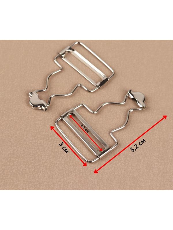 Застёжка для комбинезона, 25 мм, 10 шт, цвет серебряный