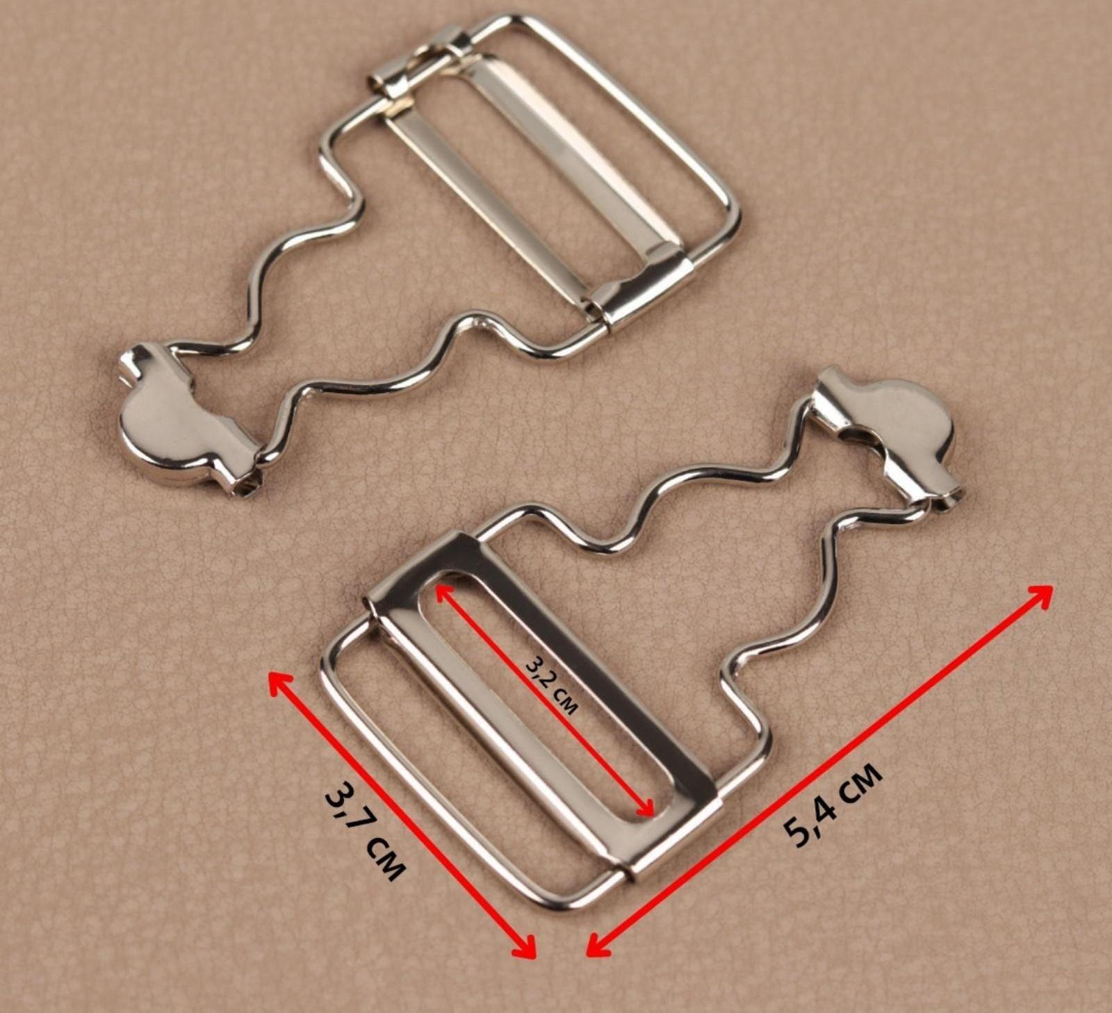 Застёжка для комбинезона, 32 мм, 10 шт, цвет серебряный