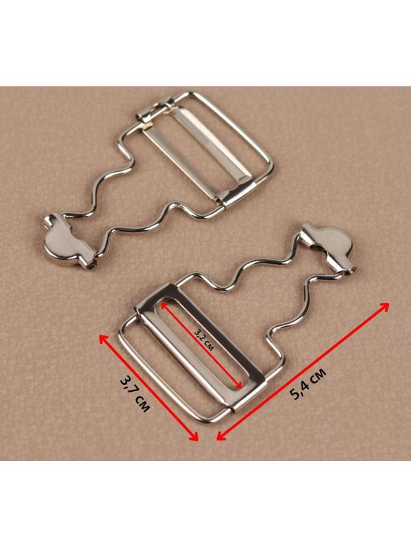 Застёжка для комбинезона, 32 мм, 10 шт, цвет серебряный