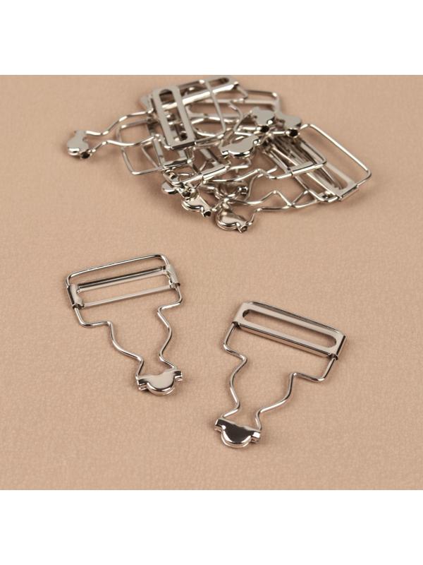 Застёжка для комбинезона, 32 мм, 10 шт, цвет серебряный