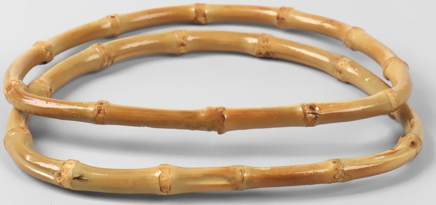 Ручки для сумки, 2 шт, бамбук, 17 × 12 см, толщина 0,8 см